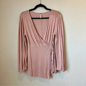 Free People Faux Wrap Blouse
